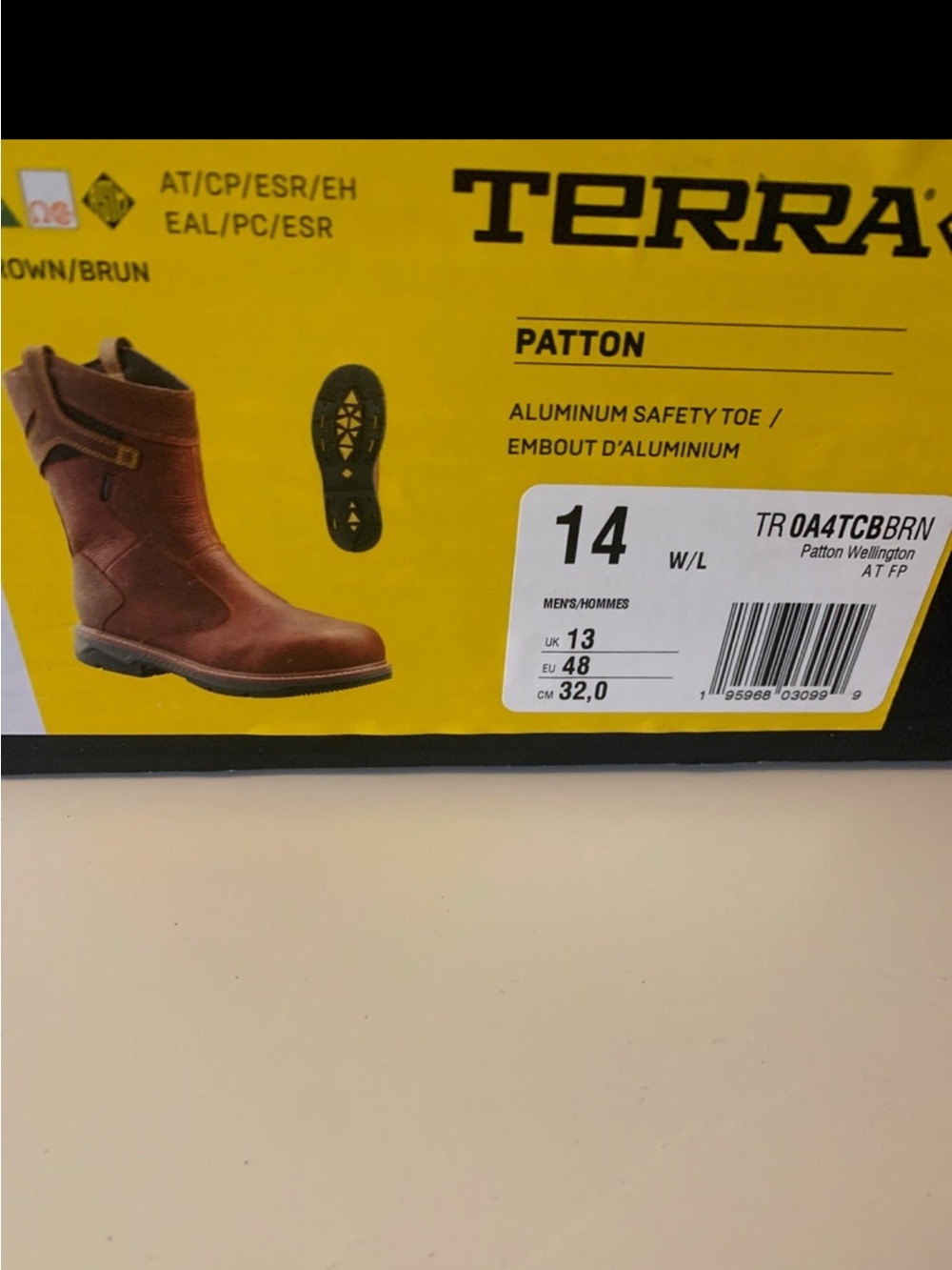 Terra Patton Brown Safety Wellington Boots